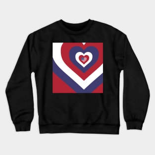 American Flag Hearts Crewneck Sweatshirt